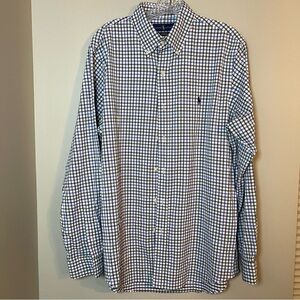 Ralph Lauren Blue and White Plaid Shirt